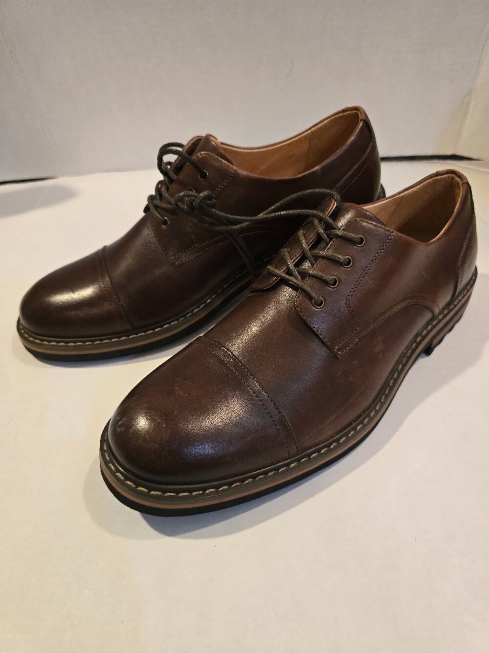 Men's Eastland Carson 1955 Leather Shoes 9M Brown Lace Hand-Sewn NWT #474702